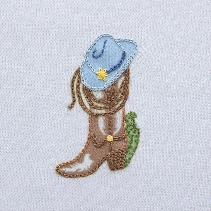 Blue Long Boots and Blooms Pajamas