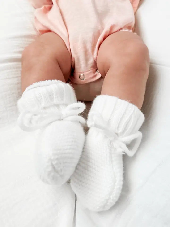 White Knit Booties