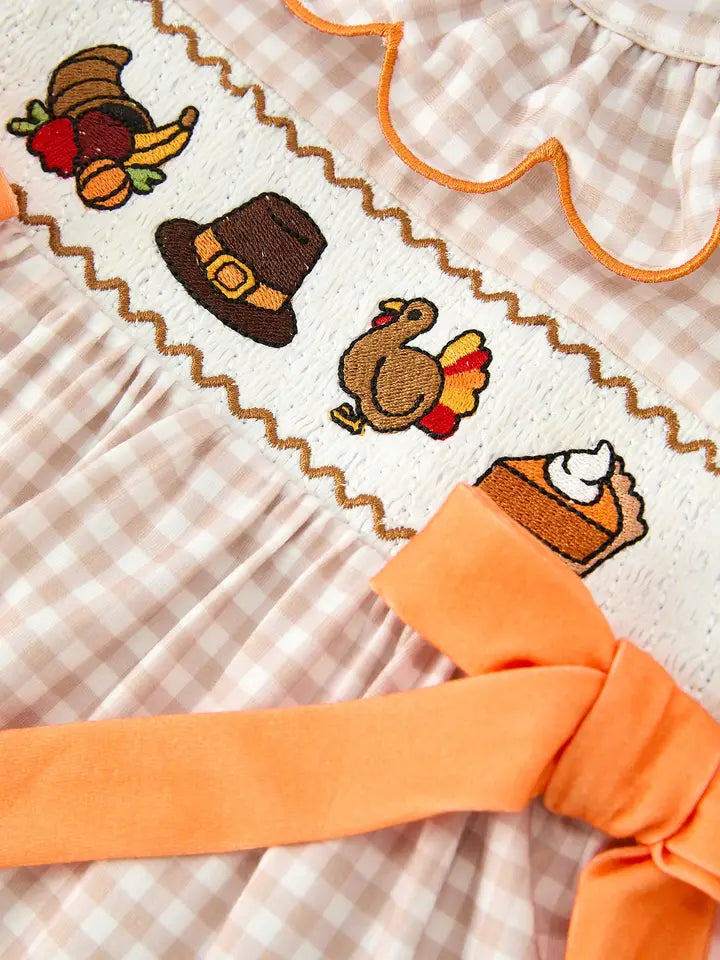 Thanksgiving Smocked Girls Bloomer Set