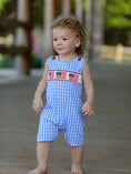 Load image into Gallery viewer, 4th Of July Flag Embroidered Smocking Romper
