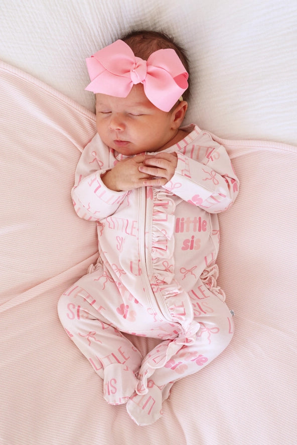 Little Sis Ruffle Zipper Footie