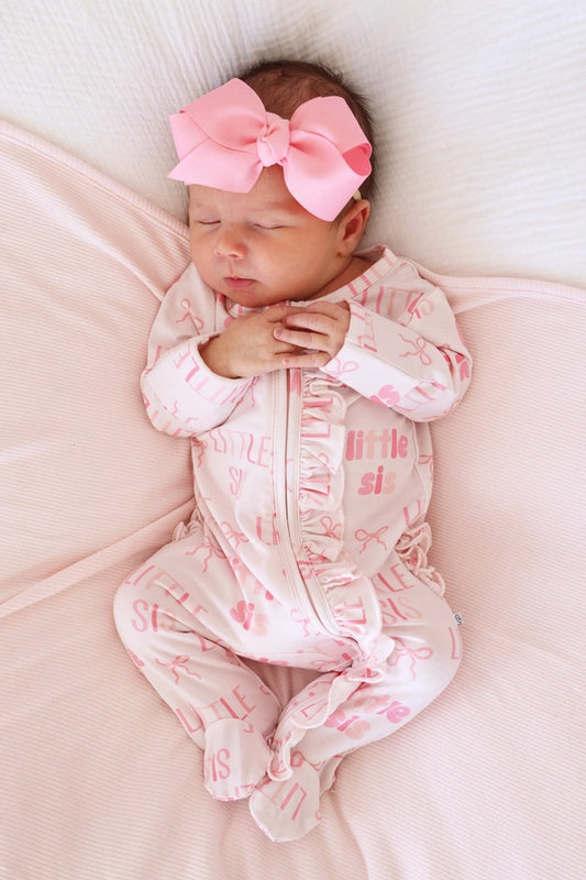 Little Sis Ruffle Zipper Footie