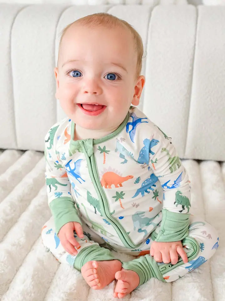 Little Fossil Convertible Bamboo Zip Romper