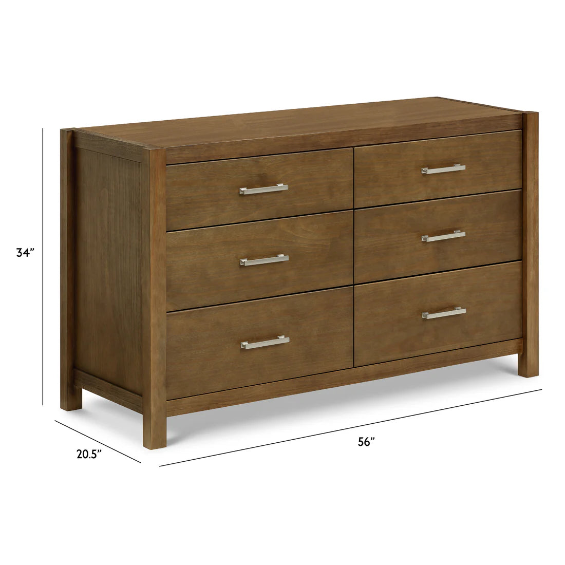 Monogram Walnut Driftwood 6-Drawer Dresser