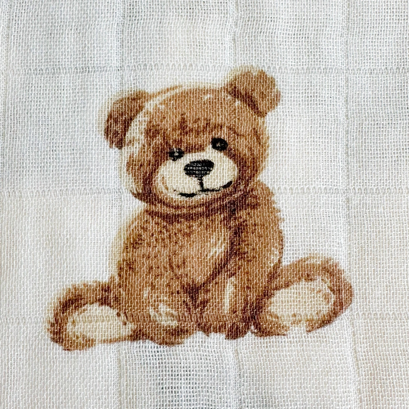 Bamboo Muslin Teddy Bear Swaddle Blanket