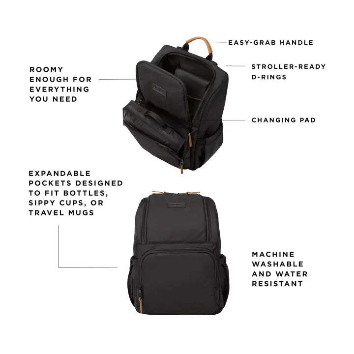Moby Parent Pack Diaperbag - Black
