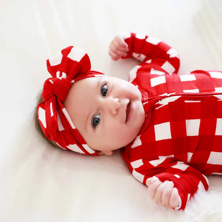 Checking It Twice Knit Large Bow Headwrap
