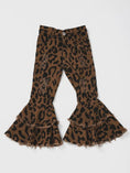 Load image into Gallery viewer, Leopard Distressed Double Layer Girls Jeans
