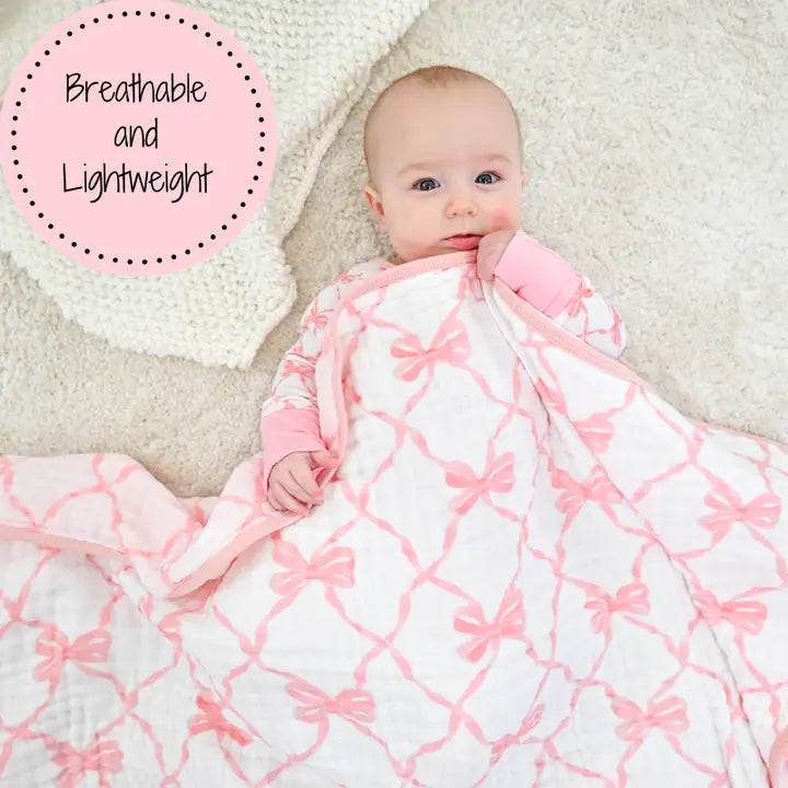 Beautiful Bows Baby Muslin Quilt