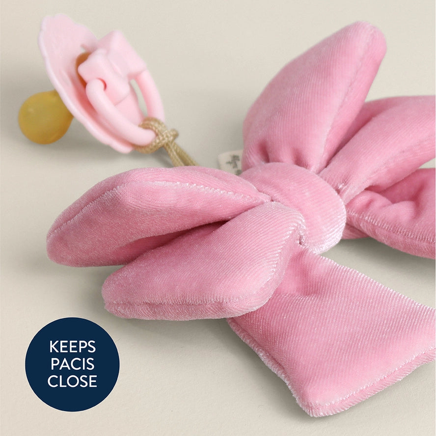 Bitzy Pal Natural Rubber Pacifier& Plush Bow