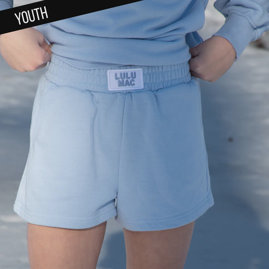 Lulu Mac Light Blue Terry Cloth Shorts