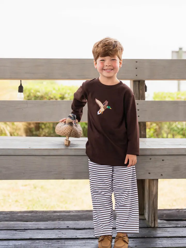 2 Piece Mallard  Applique Boys Pant Set