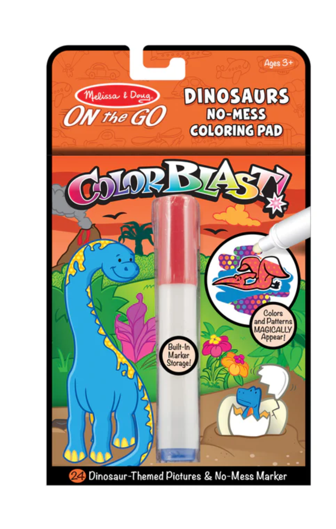 On The Go Dinosaur  - Color Reveal Pad By Melissa & Doug