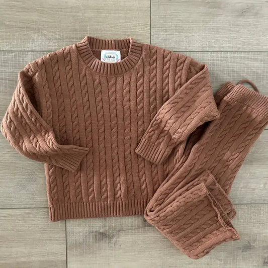 Cocoa Cable Knit Set