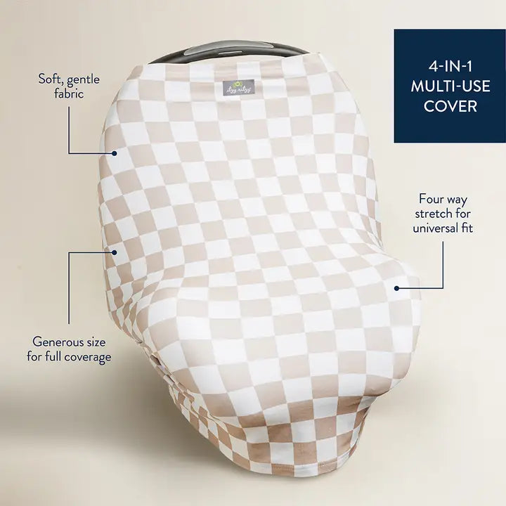 Taupe Checkerboard Mom Boss Multi-Use Cover