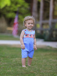 Load image into Gallery viewer, 4th Of July Flag Embroidered Smocking Romper
