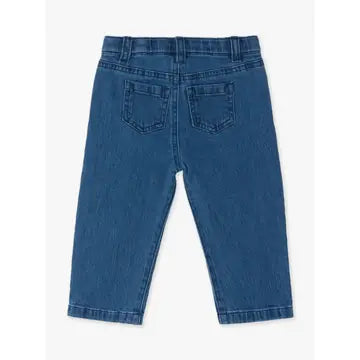 Medium Wash Stretch Denim Straight Jeans