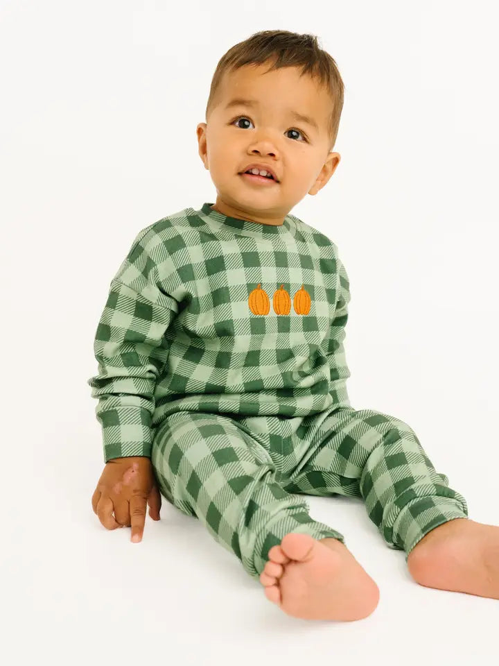 Pumpkin Embroidered Crewneck Set