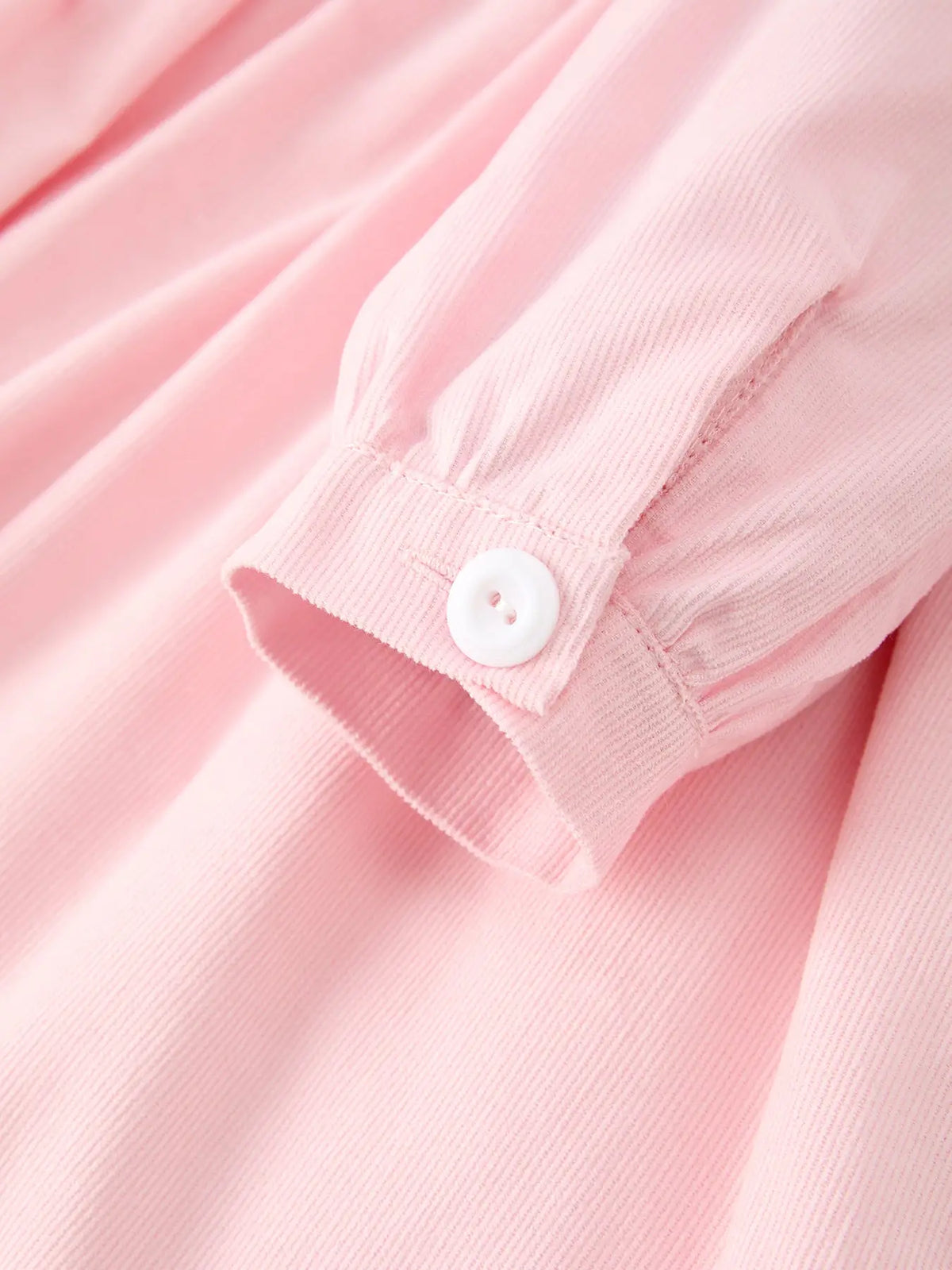 Pink Smocked Dress Peter Pan Collar Long Sleeve