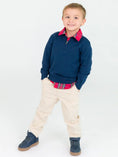 Load image into Gallery viewer, Boys Dark Navy Quarter-Zip Sweater
