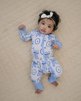 Load image into Gallery viewer, Blue Bow Bamboo Zip Romper

