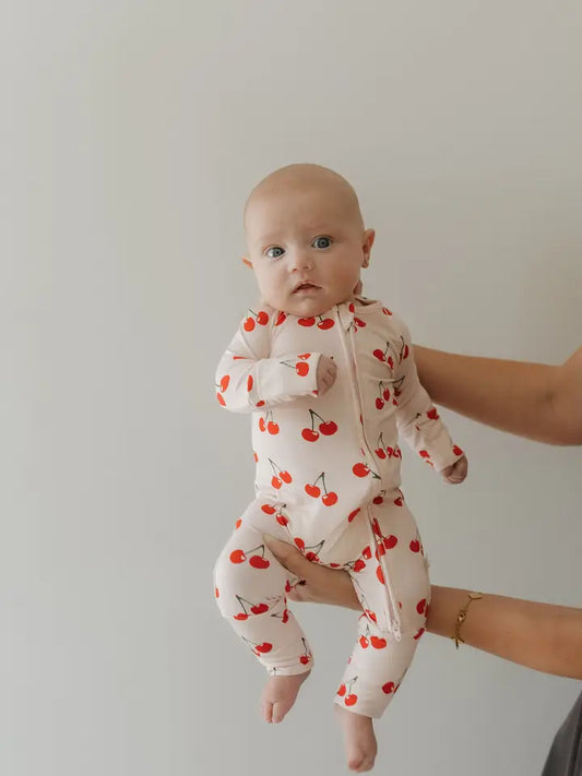 Cherry Orchard Bamboo Zip Pajamas