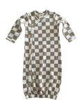 Load image into Gallery viewer, Tiramisu Checkerboard Organic Gown One Size
