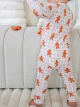 Load image into Gallery viewer, Gingersnap Christmas Bamboo Waffle Convertible Zipper Romper
