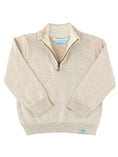 Load image into Gallery viewer, Boys Heather Oatmeal Quarter-Zip Sweater

