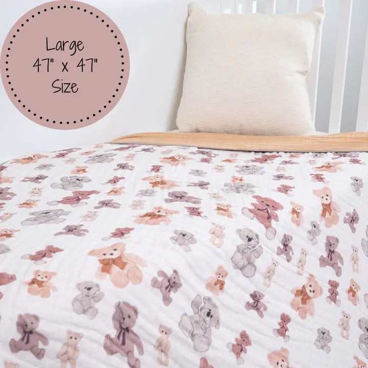 Bear Hugs Baby Muslin Quilt