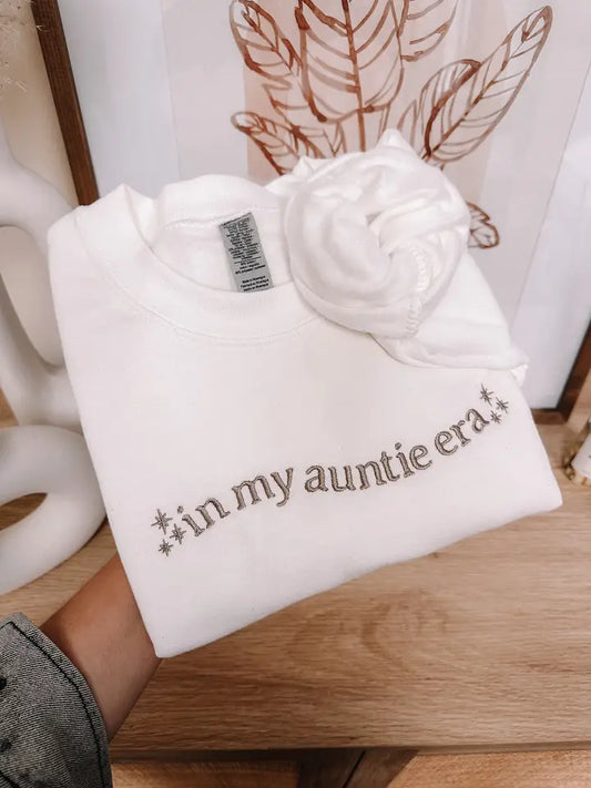 In My Auntie Era Embroidered Crewneck