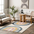 Load image into Gallery viewer, Jerri Double Half Rainbow Area Rug 5' 3" x 7' 7"
