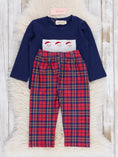 Load image into Gallery viewer, Holiday Plaid Smocked Santa Outfit
