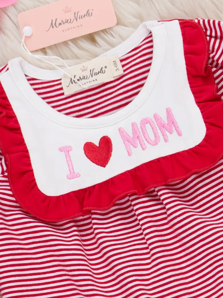 I Love Mom Ruffle Romper
