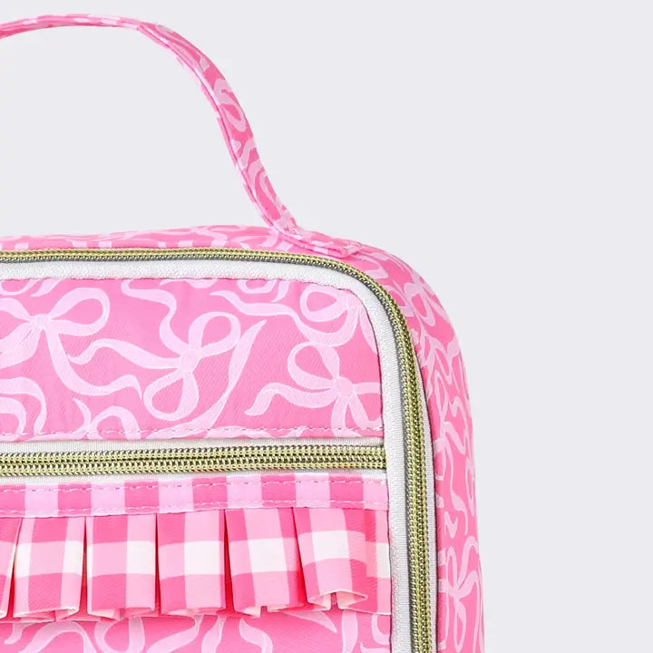 Gingham Ruffle Bow Printed Girls Lunchbox