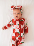 Load image into Gallery viewer, Strawberry Bamboo Zipper Romper Pajamas
