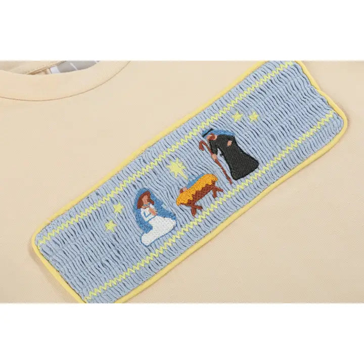 Nativity Smocked Shirt & Pants Set