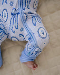 Load image into Gallery viewer, Blue Bow Bamboo Zip Romper
