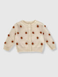 Load image into Gallery viewer, Cream Cotton Knit Polka Dot Sweater Cardigan

