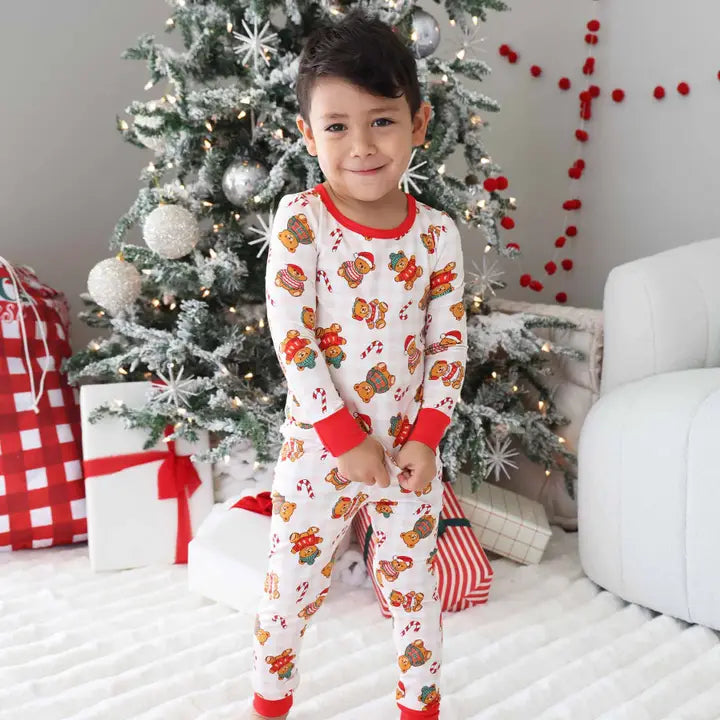 Beary Christmas Two Piece Pajama Set | Neutral