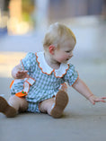 Load image into Gallery viewer, Fall Pumpkin Baby Girl Peter Pan Collar Romper
