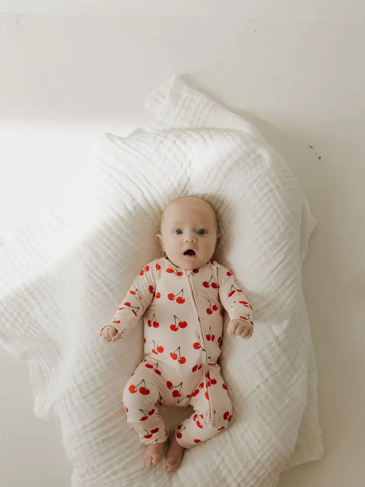 Cherry Orchard Bamboo Zip Pajamas
