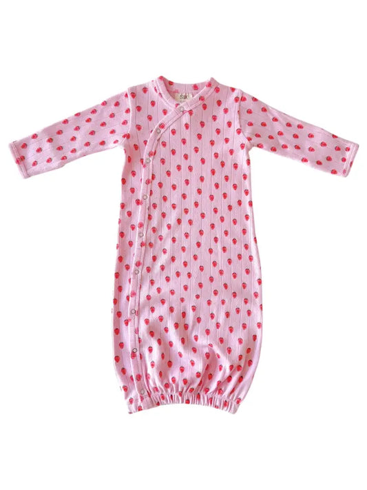 Pink Strawberry Organic Pointelle Gown