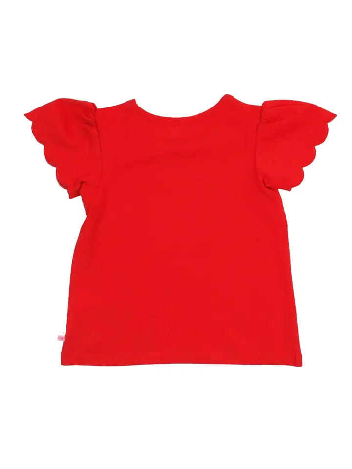 Knit Short Sleeve Scallop Top