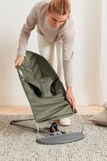 Load image into Gallery viewer, BabyBjorn Bouncer Bliss Dark Green Woven Petal Quilt
