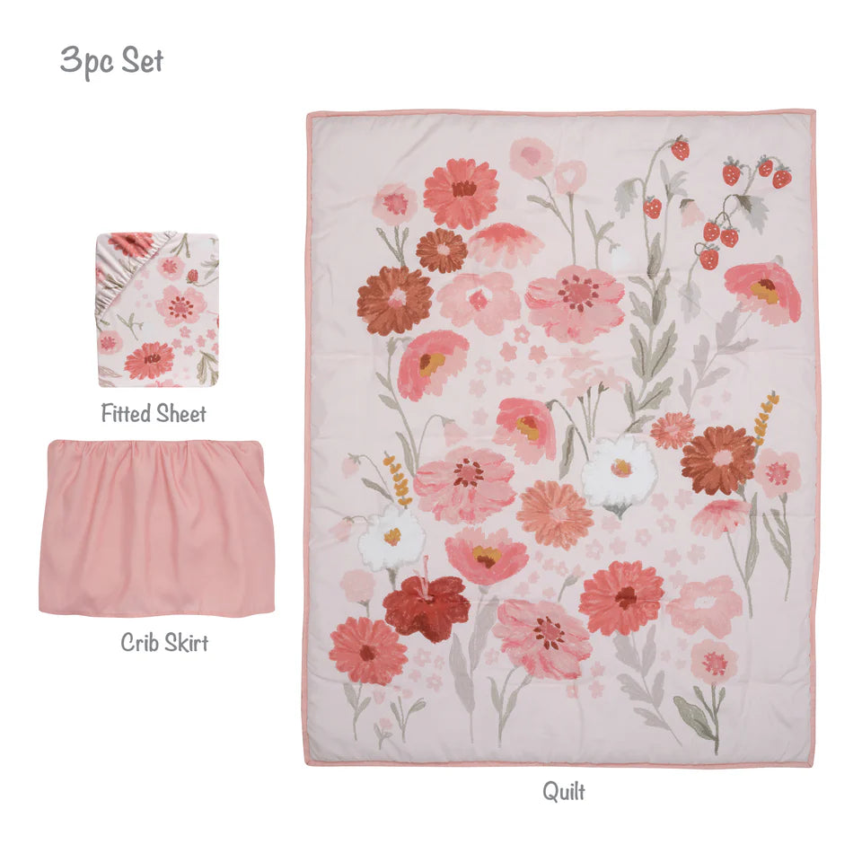 Flower Power 3-Piece Floral Bedding Set