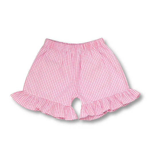 Girl's Gingham Ruffle Shorts