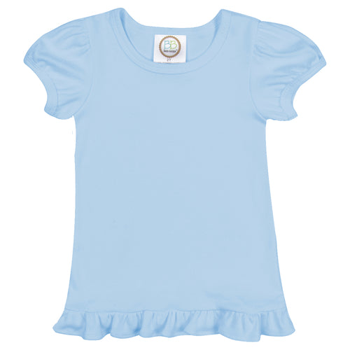 Blank Girl's Short Sleeve Ruffle Tee Shirt
