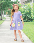 Load image into Gallery viewer, Crayon Pocket Dress - Lavender Stripes
