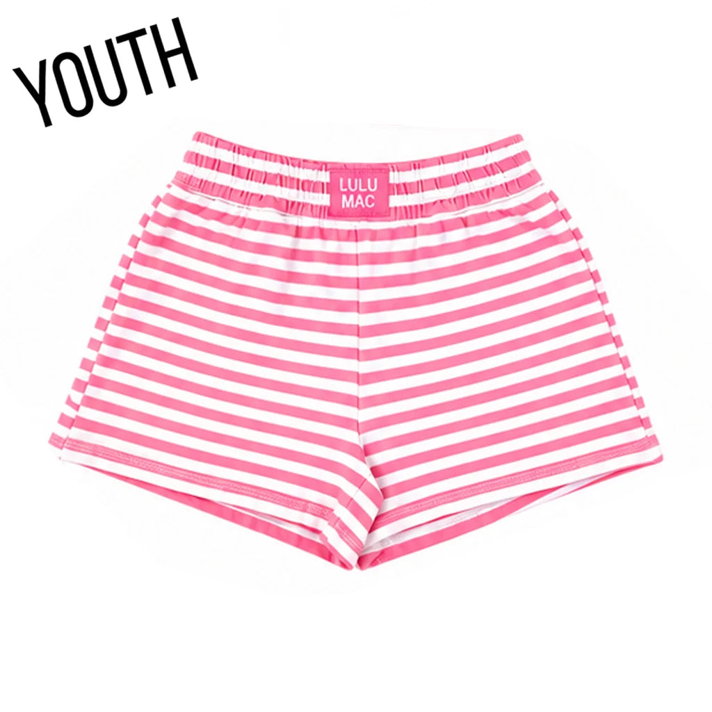 Lulu Mac Youth Stripe Monochrome Patch Shorts